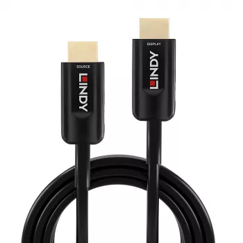 Lindy 10m Καλώδιο οπτικής ίνας υβριδικό Ultra-High-Speed HDMI, 10 m, HDMI Τύπος A (Standard), HDMI Τύπος A (Standard), 48 Gbit/s, Audio Return Channel (ARC), Μαύρο