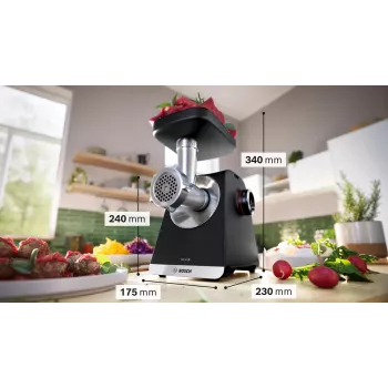 Bosch Serie 6 Κιμάς 2100 W Μαύρο, Ασημί