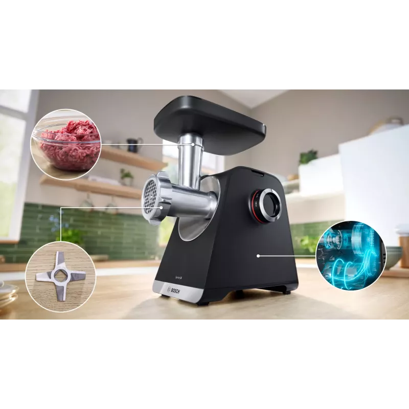 Bosch Serie 6 Κιμάς 2100 W Μαύρο, Ασημί
