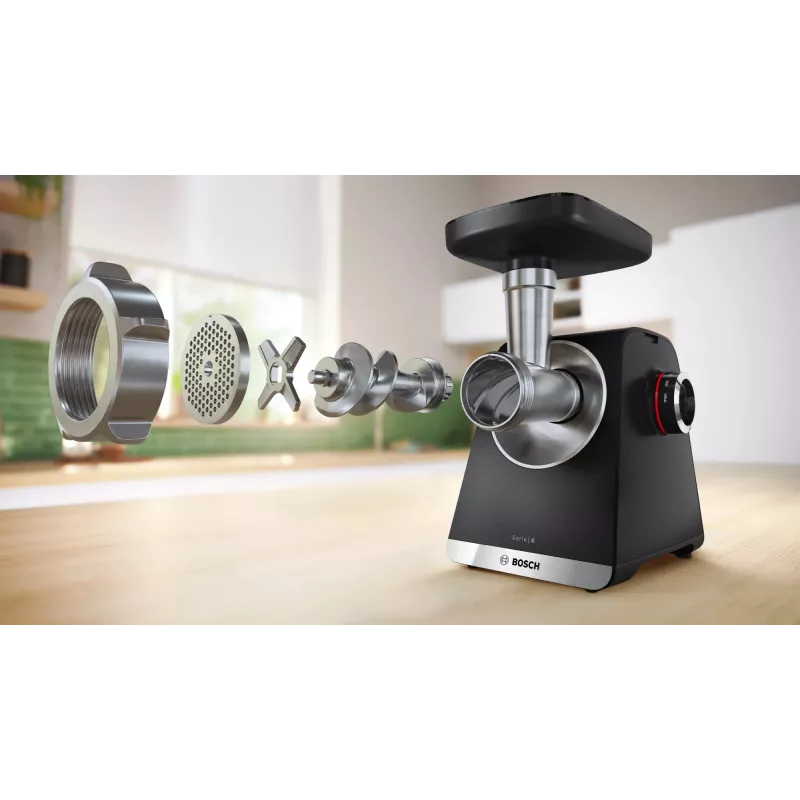 Bosch Serie 6 Κιμάς 2100 W Μαύρο, Ασημί