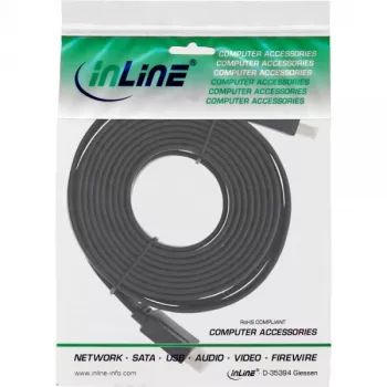 InLine Καλώδιο HDMI επίπεδο High Speed με Ethernet επιχρυσωμένο μαύρο 5m