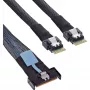 Καλώδιο Serial Attached SCSI (SAS) InLine 27663C 1 m, 32 Gbit/s, MCIO x8 σε 2×4i SFF-8654