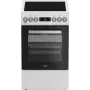 Whirlpool W5V5LCW Ελεύθερη κουζίνα ηλεκτρικές εστίες υαλοκεραμικές μαύρο, λευκό