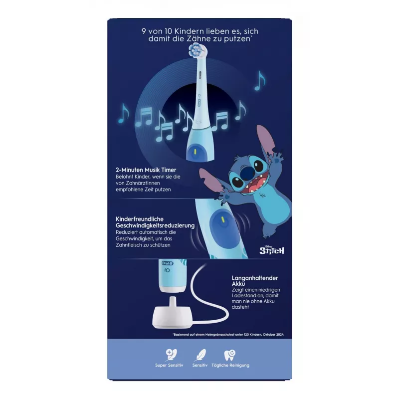Oral-B iO Kids Stitch περιστρεφόμενη παιδική οδοντόβουρτσα μπλε