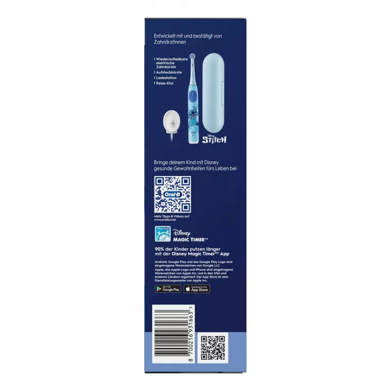 Oral-B iO Kids Stitch περιστρεφόμενη παιδική οδοντόβουρτσα μπλε