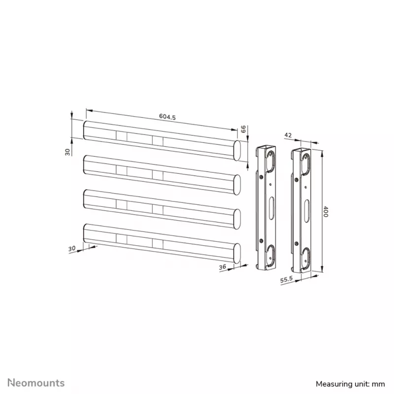 Neomounts AFL55-975BL Σετ επέκτασης VESA 86-115 ιντσών - μέγ. 160 kg