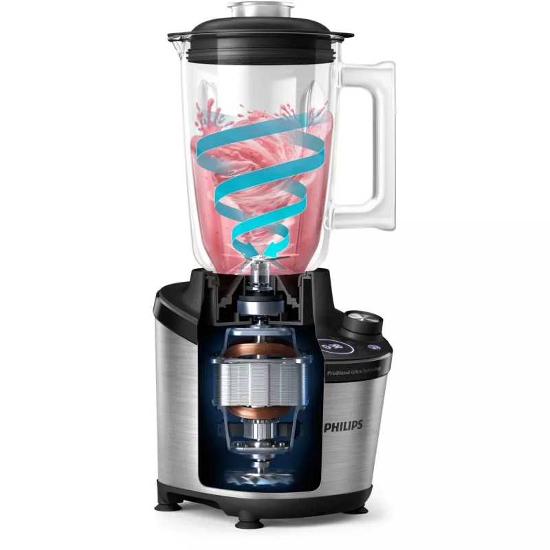 Επιτραπέζιο μπλέντερ Philips Σειρά 7000 HR3760/10 Μαύρο Ανοξείδωτο ατσάλι