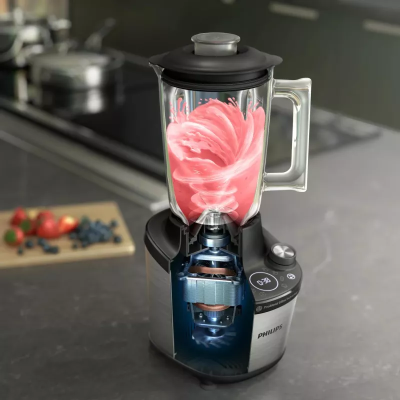 Επιτραπέζιο μπλέντερ Philips Σειρά 7000 HR3760/10 Μαύρο Ανοξείδωτο ατσάλι