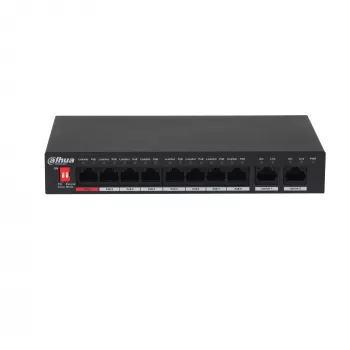 Dahua Technology PoE PFS3010-8ET-96-V2 Διακόπτης δικτύου Unmanaged Gigabit Ethernet (10/100/1000) Power over Ethernet (PoE) Μαύρο