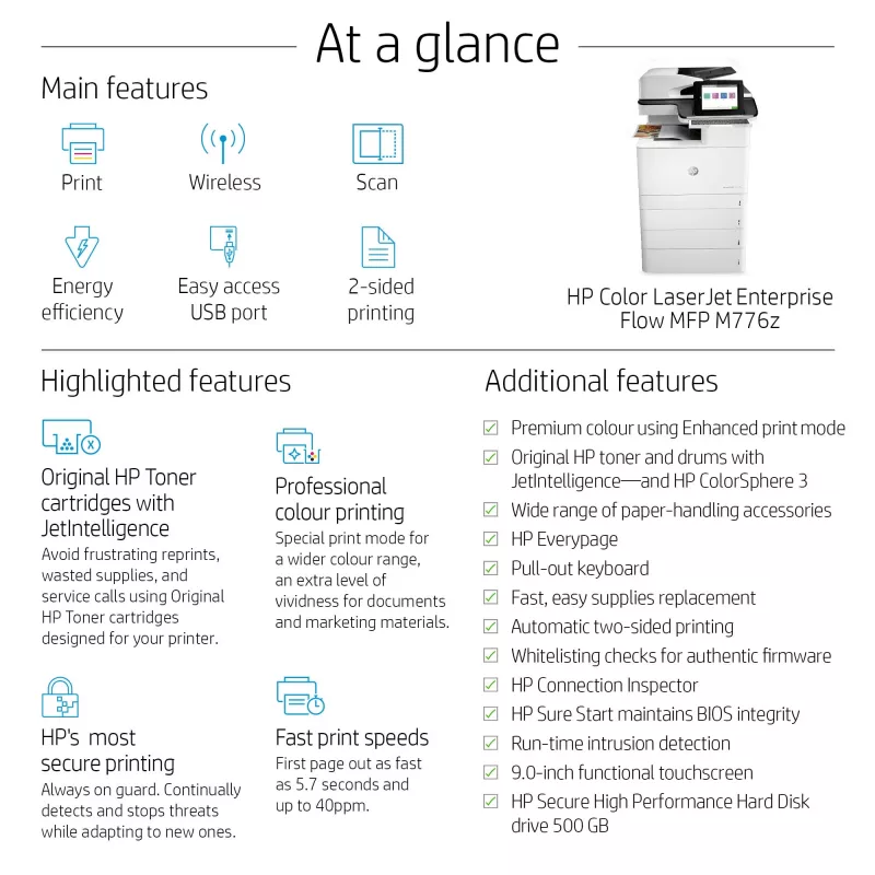 Πολυμηχάνημα HP Color LaserJet Enterprise Flow MFP M776z εκτυπωτής λέιζερ έγχρωμος