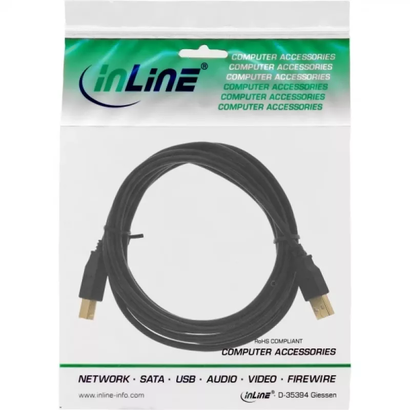 Καλώδιο επέκτασης USB 2.0 Type A αρσενικό/θηλυκό InLine 34605B μαύρο 5m