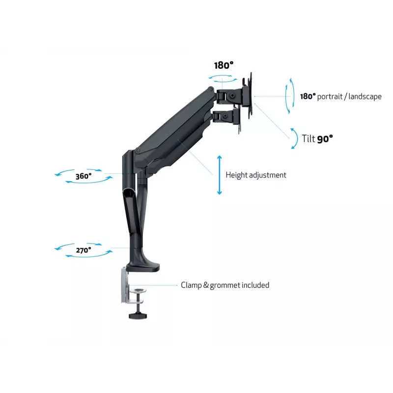 Multibrackets M Deskmount Gas Spring Dual Μαύρο