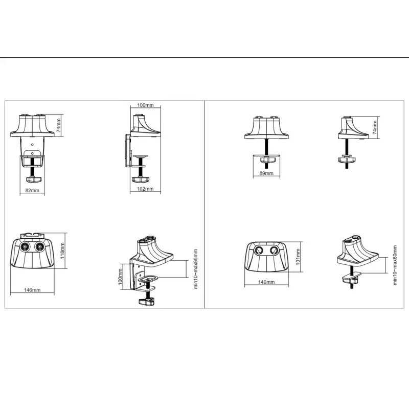 Multibrackets M Deskmount Gas Spring Dual Μαύρο