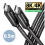 Καλώδιο USB-C σε USB-C AXAGON BUCM4X-CM05AB — USB4 Gen 3x2, 40 Gbit/s, 240 W, 0,5 m, μαύρο