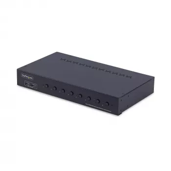 StarTech.com Διακόπτης KVM HDMI 8 θυρών με κιτ τοποθέτησης σε rack 1U, 4K 60Hz HDMI 2.0, εναλλαγή με κουμπιά και hotkey, Hub USB 4 θυρών, ανεξάρτητο λειτουργικού συστήματος, συμμορφούμενο με TAA