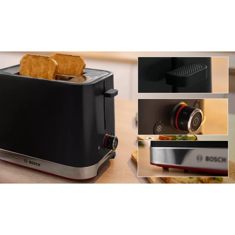 Bosch TAT4M223 τοστιέρα 4 2 φέτες 950 W μαύρο, ανοξείδωτο ατσάλι