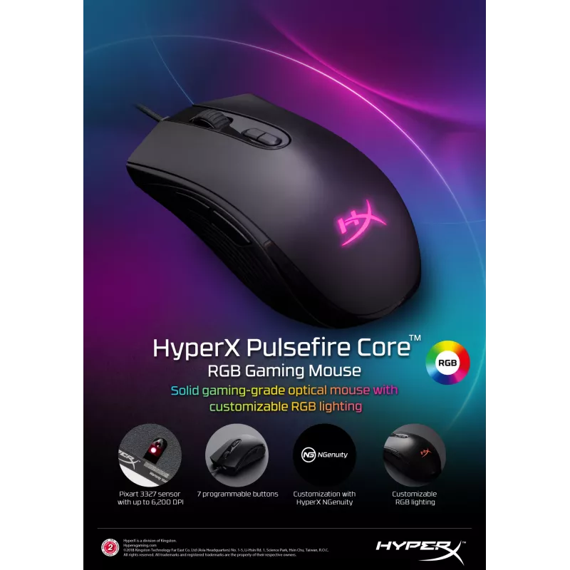 HyperX Pulsefire Core – Ποντίκι gaming (Μαύρο)