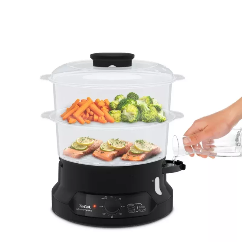 Tefal Minicompact VC139810 Ατμομάγειρας 2 καλάθια Ελεύθερος 800 W Μαύρο