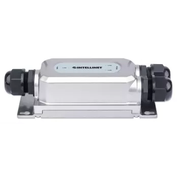 Intellinet 2-Port Outdoor Vandalproof Gigabit PoE++ Extender, δύο θύρες 30 W, επεκτείνει PoE έως 100 m, προϋπολογισμός ισχύος 60 W, IEEE 802.3bt (4PPoE) compliant, IP67 αδιάβροχο, IK10-certified, μεταλλικό κουτί