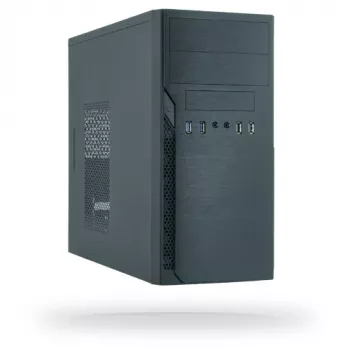 Κουτί PC CHIEFTEC ATX Mini-Tower Αλουμίνιο Brossé SECC Μαύρο — Micro ATX, 2×3,5 inch υποδοχές, 2×5,25 inch υποδοχές, USB2.0+2×USB3.2 Gen1