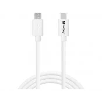 Sandberg καλώδιο φόρτισης USB-C>MicroUSB 1m, 1 m, USB C, Micro-USB B, λευκό