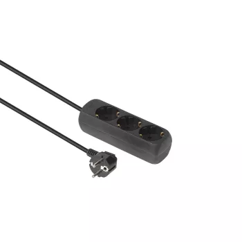 Microconnect GRU0035B Καλώδιο επέκτασης 5 m 3 υποδοχές AC Εσωτερικού χώρου Μαύρο