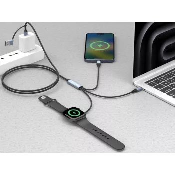 Sandberg 3in1 Travel Charge Καλώδιο 100W, 1,2 m, USB A/USB C, Μαύρο