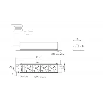 Rack-PDU Lanview LVR-2MSCH-SCH-C13-4 – Μονάδα διανομής ισχύος Lanview Μοντέλο LVR-2MSCH-SCH-C13-4