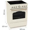 Gorenje GECS6B70CLI ελεύθερη κουζίνα με κεραμική εστία μπεζ