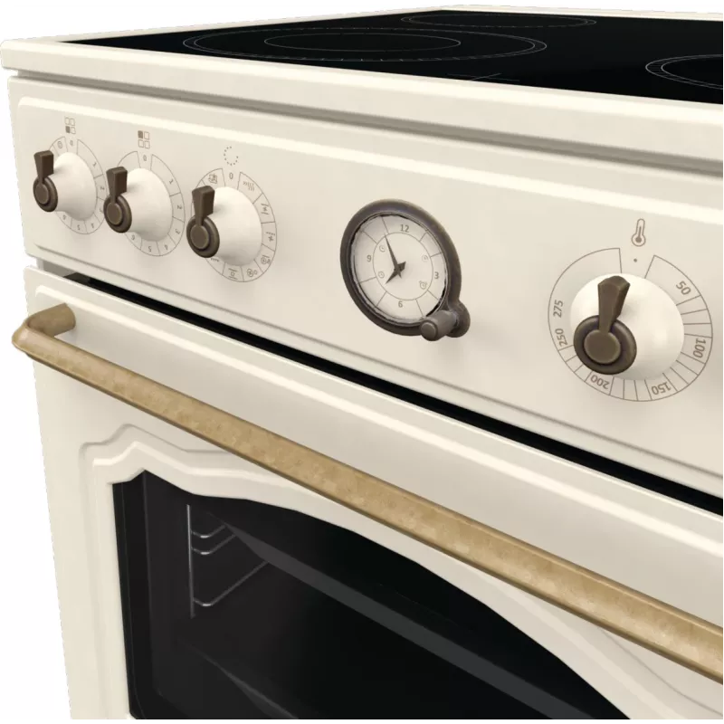 Gorenje GECS6B70CLI ελεύθερη κουζίνα με κεραμική εστία μπεζ