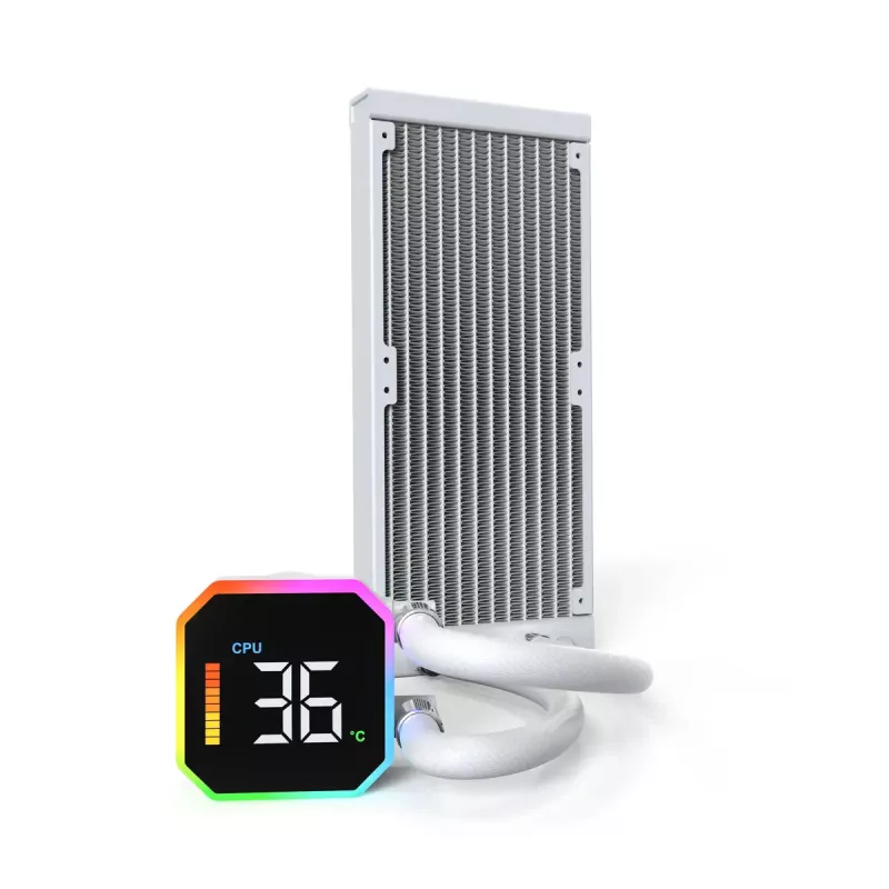 Montech HyperFlow Digital 240 υδρόψυξη επεξεργαστή all-in-one 12 cm λευκό 1 τεμ.
