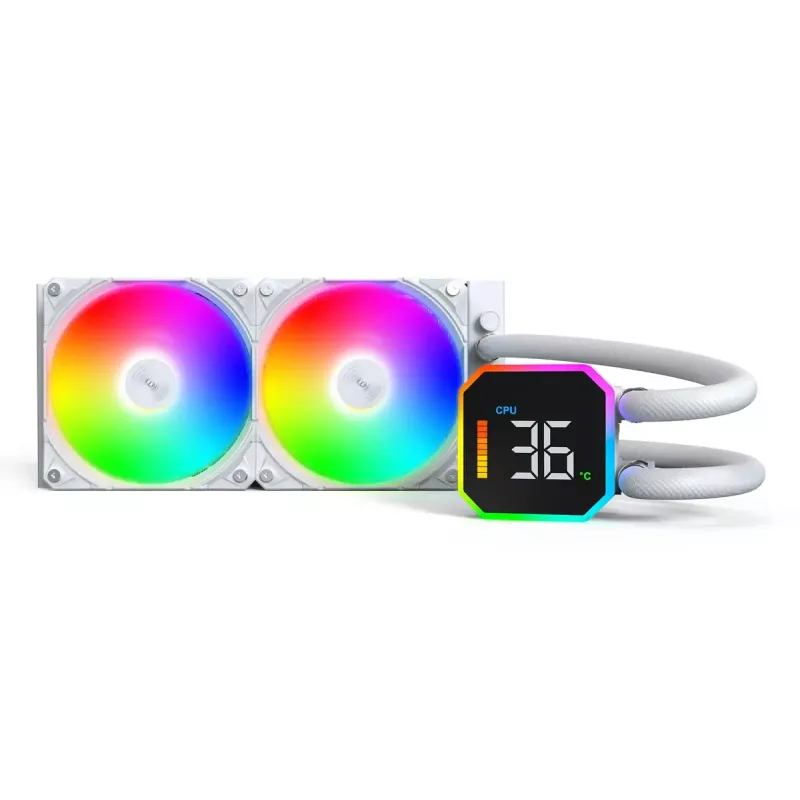 Montech HyperFlow Digital 240 υδρόψυξη επεξεργαστή all-in-one 12 cm λευκό 1 τεμ.