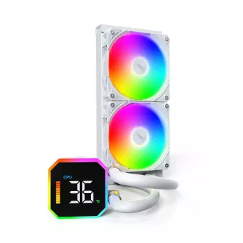 Montech HyperFlow Digital 240 υδρόψυξη επεξεργαστή all-in-one 12 cm λευκό 1 τεμ.