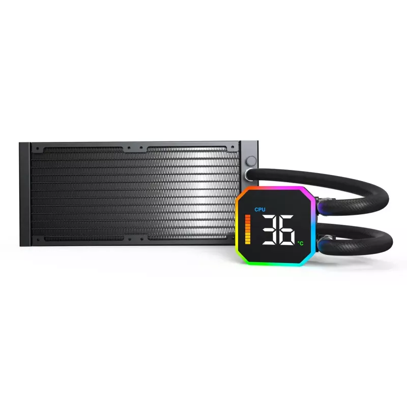 Montech HyperFlow Digital 240 υδρόψυξη επεξεργαστή all-in-one 12 cm μαύρο 1 τεμ.