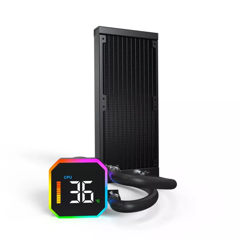 Montech HyperFlow Digital 240 υδρόψυξη επεξεργαστή all-in-one 12 cm μαύρο 1 τεμ.