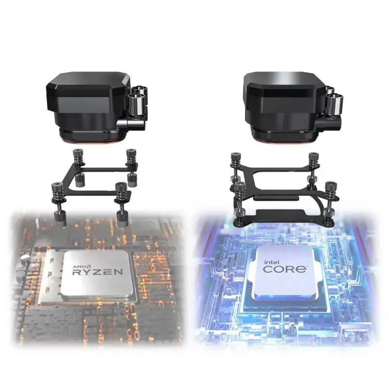 Montech HyperFlow Digital 240 υδρόψυξη επεξεργαστή all-in-one 12 cm μαύρο 1 τεμ.