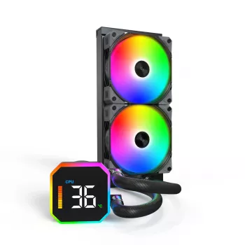 Montech HyperFlow Digital 240 υδρόψυξη επεξεργαστή all-in-one 12 cm μαύρο 1 τεμ.