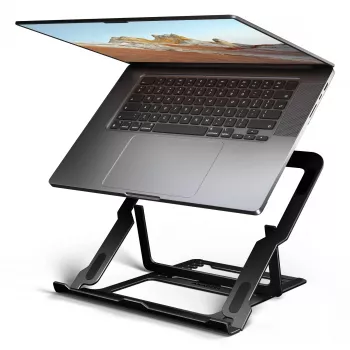Axagon STND-LAB Βάση laptop αλουμινίου μέγεθος 10 ίντσες–17,3 ίντσες. Οκταπλά ρυθμιζόμενο ύψος και γωνία. Μαύρη έκδοση.