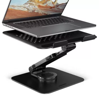 Βάση laptop AXAGON STND-LRB — Αλουμίνιο, περιστροφή 360°, για 10 inch–17,3 inch, ρυθμιζόμενο ύψος έως 26 cm, κλίση 0–180°, μαύρη
