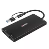 Lindy 43430 Καλώδιο βίντεο-αντάπτορας 0,11 m USB Type-C 2 x HDMI Μαύρο
