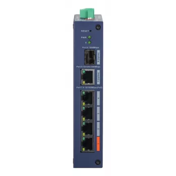 Managed Hardened Switch DAHUA CHS4106-4ET-60 — 6 θύρες, 4x PoE 10/100, L2, 4,8 Gbit/s, 8000 MAC