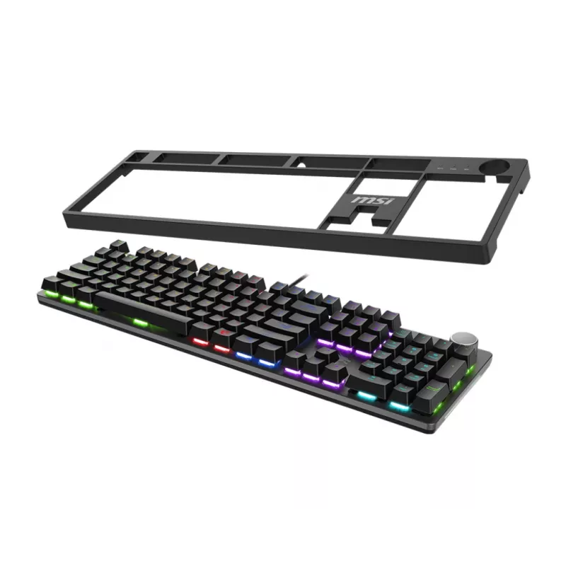 MSI FORGE GK320 RED Πληκτρολόγιο Gaming USB QWERTY US International Μαύρο