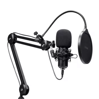 Μικρόφωνο podcast TRUST GXT 270 Emita II+ — πυκνωτικό USB, ενσύρματο, μεταλλικό περίβλημα, μαύρο, καλώδιο 2,5 m