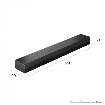 Soundbar LG S20A 2.0 κανάλια, 50 W, Bluetooth SBC/AAC, ενσύρματο & ασύρματο, μαύρο, 650×99×63 mm