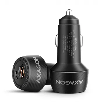 Φορτιστής αυτοκινήτου AXAGON PWC-PQ48, 48 W, USB-C (PD3.0) + USB-A (QC4+), είσοδος 12–24 V, μαύρο