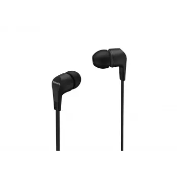 Ενσύρματο ακουστικό In-Ear Philips TAE1105BK/00 — μαύρο, ενδοωτιαίο, καλώδιο 1,2 m, 14,7 g