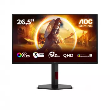 AOC G4 Q27G4SDR Οθόνη υπολογιστή 67,3 cm (26,5 ίντσες) 2560 x 1440 Pixel Quad HD QD-OLED Μαύρο, Κόκκινο