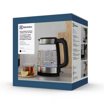 Electrolux E4GK1-4GB Βραστήρας 1,7 L 2200 W μαύρο, ανοξείδωτο ατσάλι, διαφανές