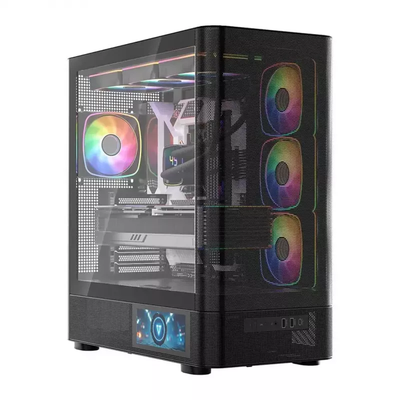 Κουτί PC MODECOM VOLCANO AQ400 ARGB MIDI Μαύρο — MODECOM MC-A-AQ400-4FA-B