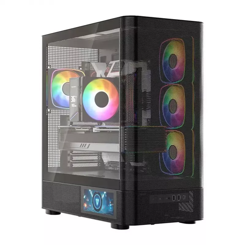 Κουτί PC MODECOM VOLCANO AQ400 ARGB MIDI Μαύρο — MODECOM MC-A-AQ400-4FA-B